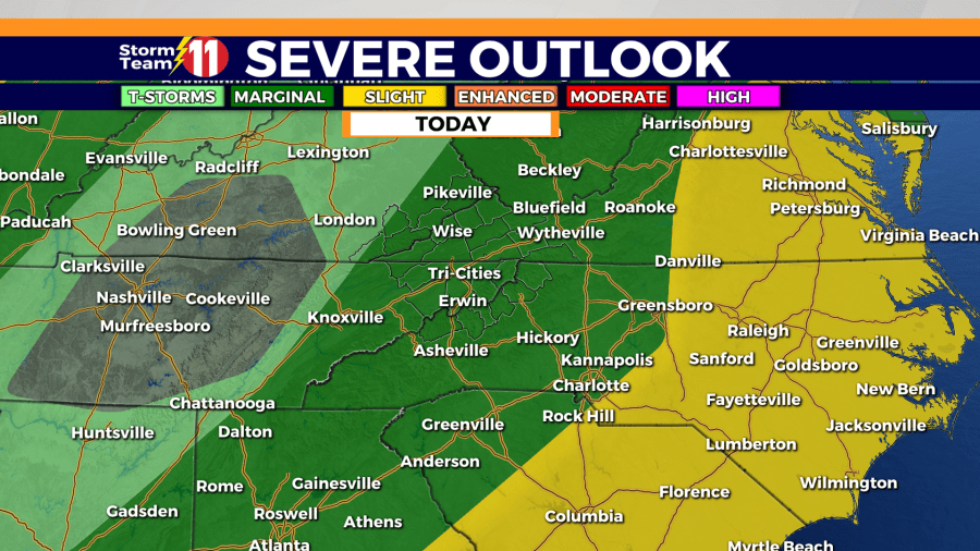 Isolated severe t-storms possible today, patchy fog overnight, more rain on Monday