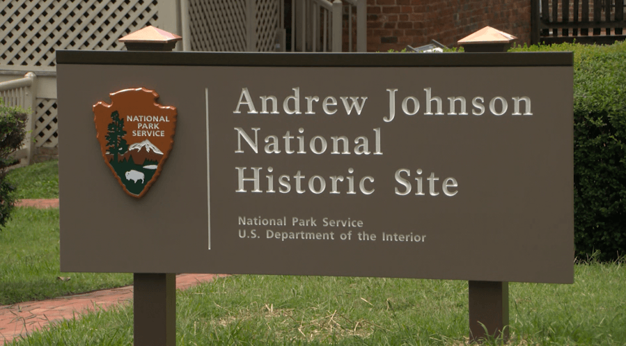 Andrew Johnson National Historic Site Cemetery closed, flagpole damaged