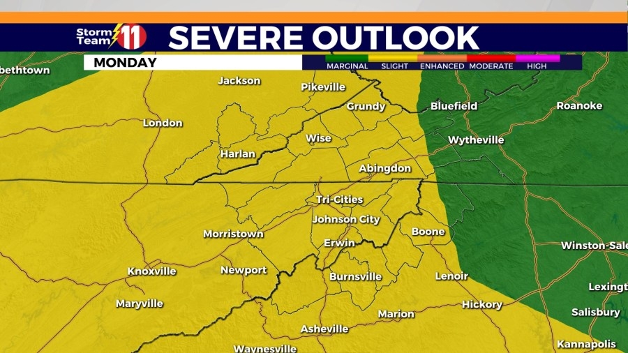 Scattered showers this morning, isolated strong to severe t-storms this evening