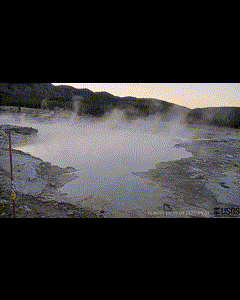 Yellowstone camera captures geyser eruption