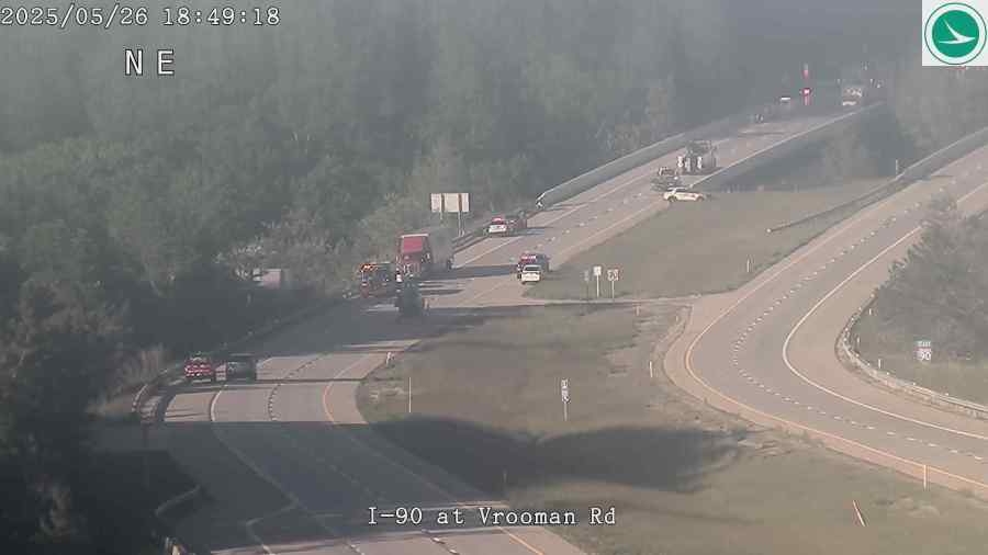 Crash shut down portion of I-90 in Lake County; helicopter seen on roadway