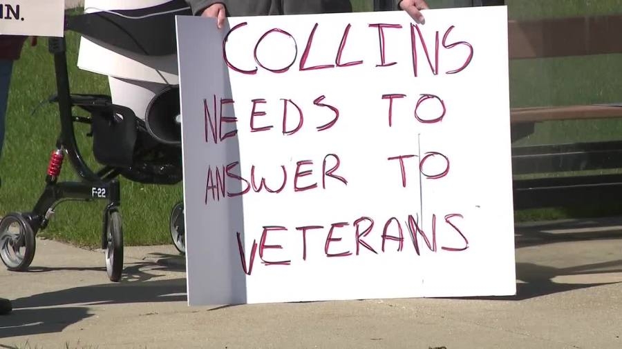 Local veterans, supporters demonstrate against DOGE cuts