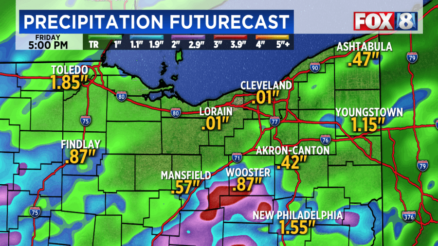 Downpours and storms could dump a lot of rain