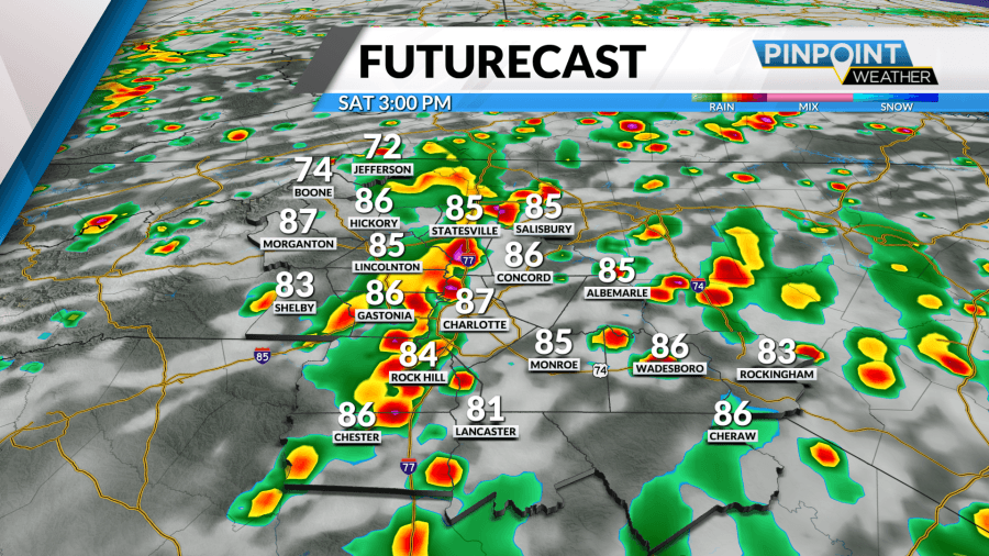 Hot & muggy conditions for Father's Day weekend, more tropical downpours