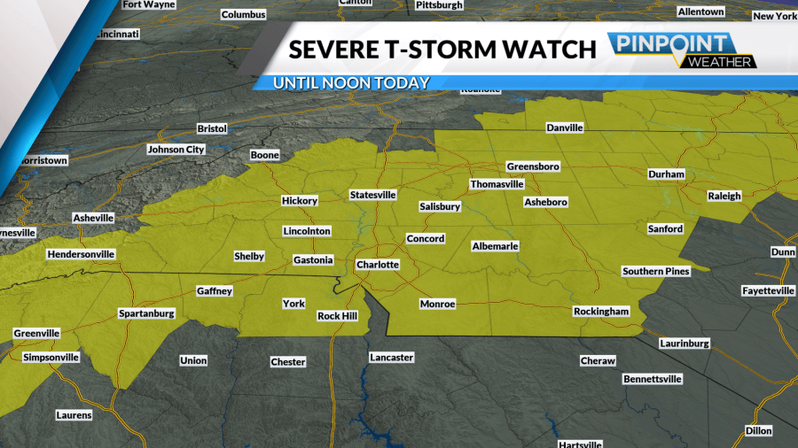 Severe thunderstorm watch in effect, rain headed towards Quail Hollow Club Saturday morning