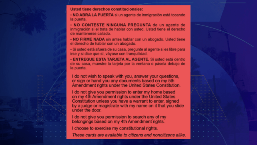 LA schools distributing ‘red cards' to help immigrant families ‘assert constitutional rights'