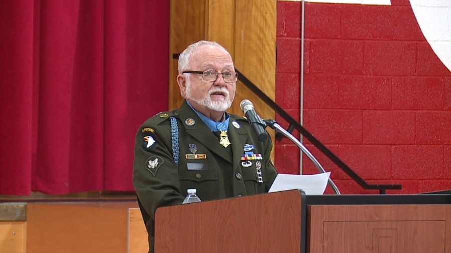 Medal of Honor recipient recalls Vietnam for students at local Catholic school