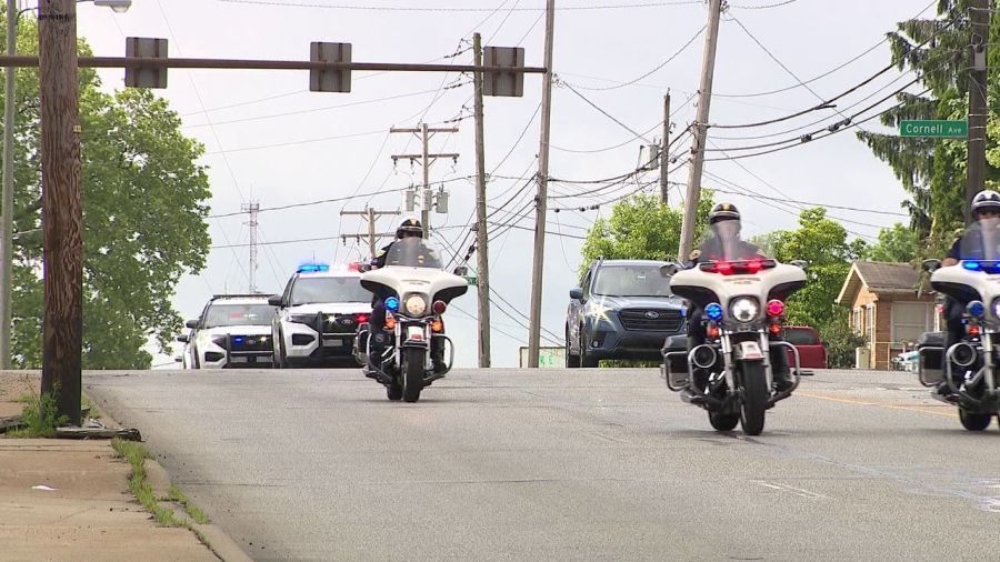 Local police gather for solemn service