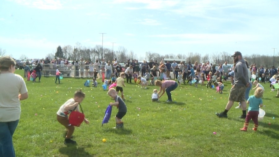 Annual Easter Egg Drop in Grove City carries on, even in the rain