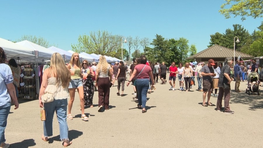 Families gather for Mother's Day Flea Market at Fellows Riverside Gardens