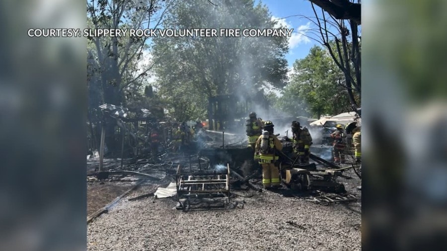 Crews battle fire at Slippery Rock Campground
