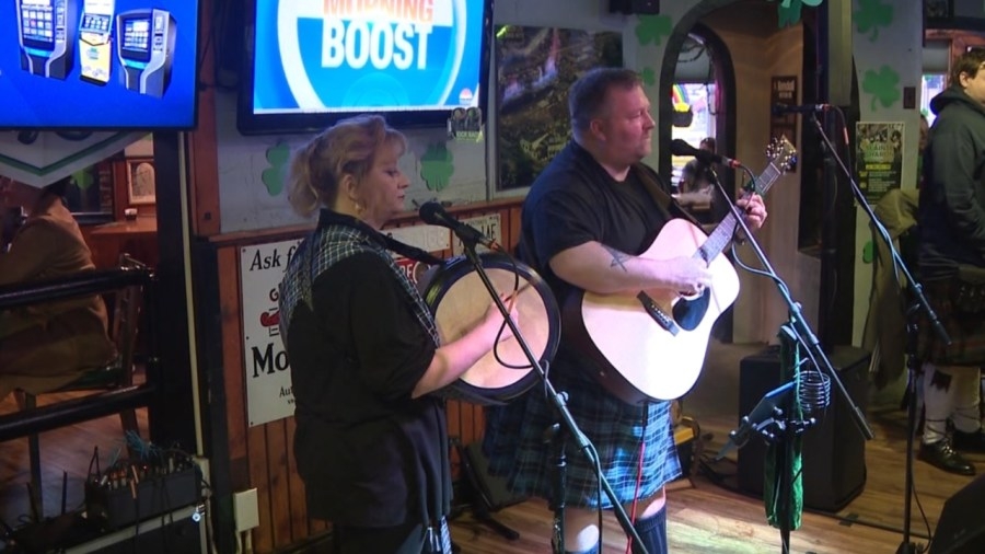 Locals celebrate St. Patrick's Day, starting with green eggs and ham