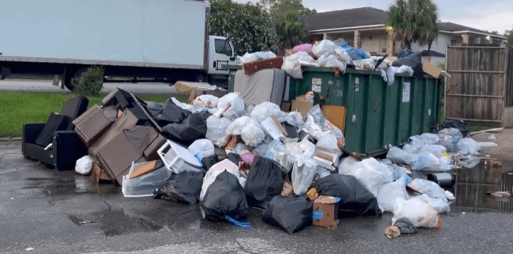 Mobile apartment complex overrun with trash and critters