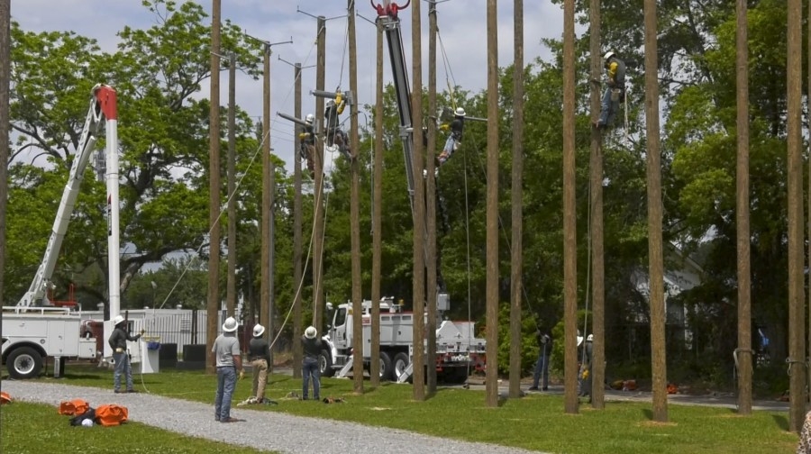 Bishop State linemen and trucking students get hands-on workforce training