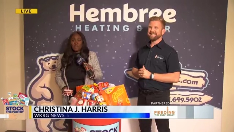 Hembree Heating & Air helping Stock the Pantry with non-perishable food