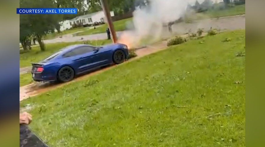 Storm damages Loxley neighborhood — car catches fire, tree crushes home