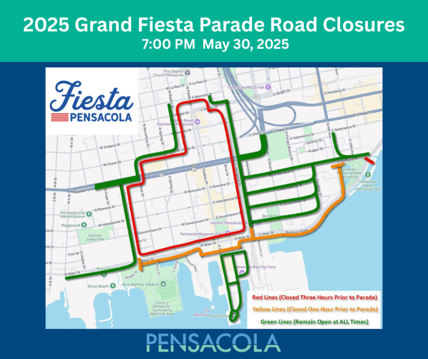 Some downtown Pensacola roads to close for Grand Fiesta Parade