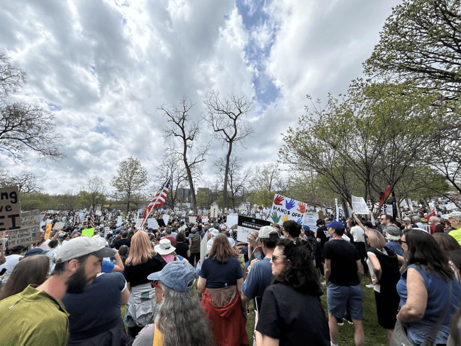 Crowd gathers in Centennial Park for ‘Hands Off!' protest in Nashville