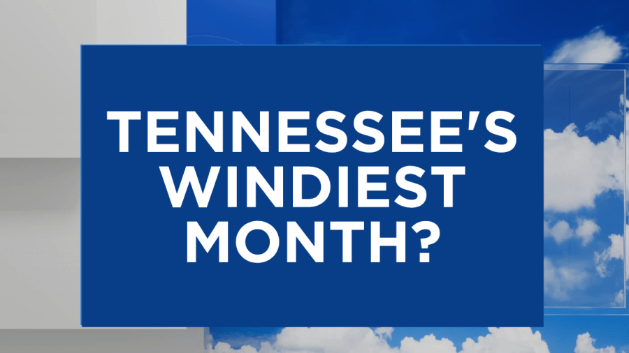 What is the windiest month of the year in Tennessee?