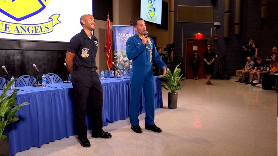 Blue Angels answer questions at MTSU