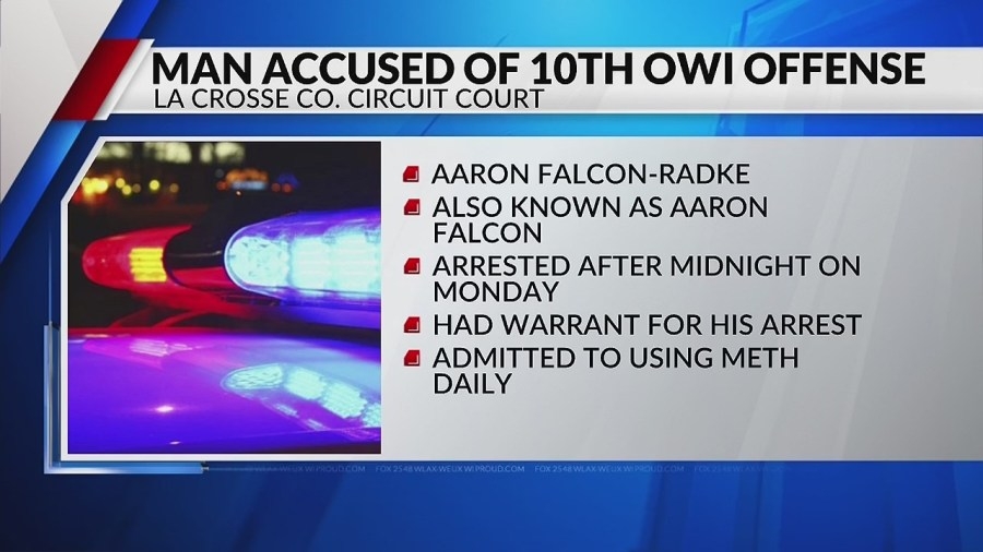 Black River Falls man facing 10th OWI offense in West Salem traffic stop
