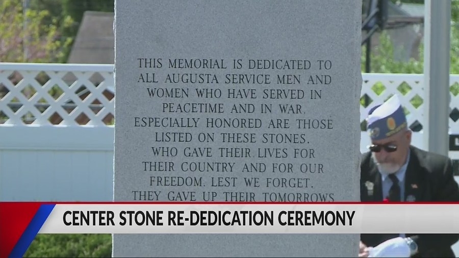 Center stone meant to honor and remember, damaged by storm, replaced and rededicated