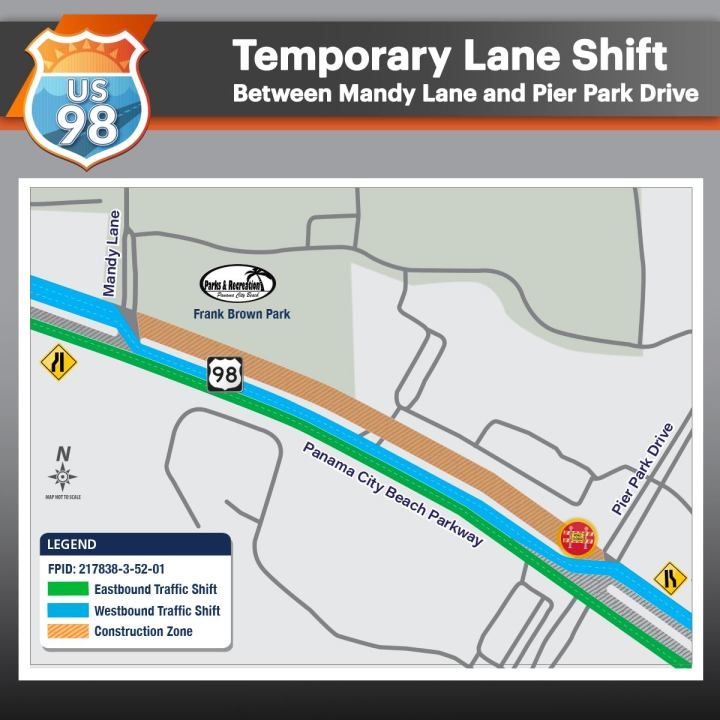Traffic shift planned for U.S. 98 westbound near Panama City Beach