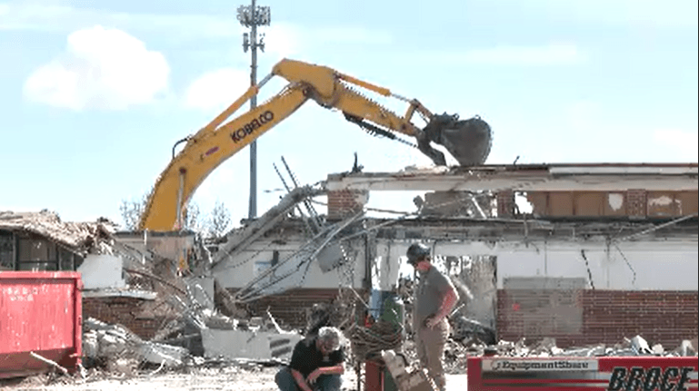 Demolition underway at Everitt Middle School