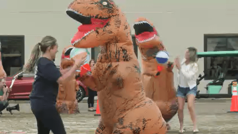 Prehistoric fun: T-rex races highlight Bay County Chamber of Commerce Block Party