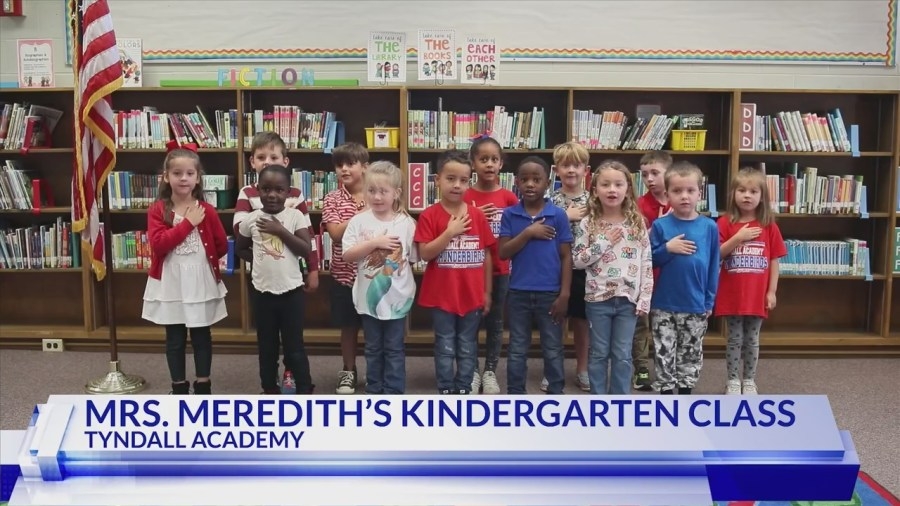 The Daily Pledge: Mrs. Merideth's Kindergarten Class