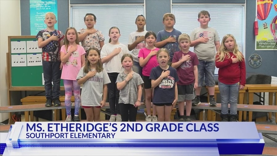 The Daily Pledge: Ms. Etheridge's 2nd Grade Class