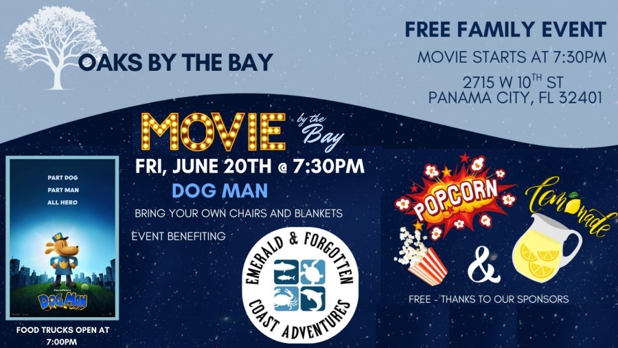Enjoy a free movie night at Oaks by the Bay showcasing ‘Dog Man' on June 20