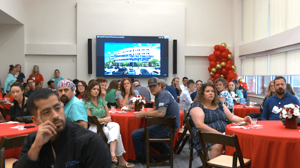 Trauma healthcare workers and patients hold luncheon during Trauma Awareness Month