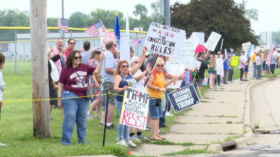 Protesters gather in Peoria for ‘D-Day for Democracy' rally