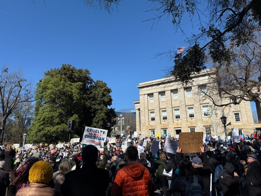 Hundreds rally in downtown Raleigh against Judge Jefferson Griffin