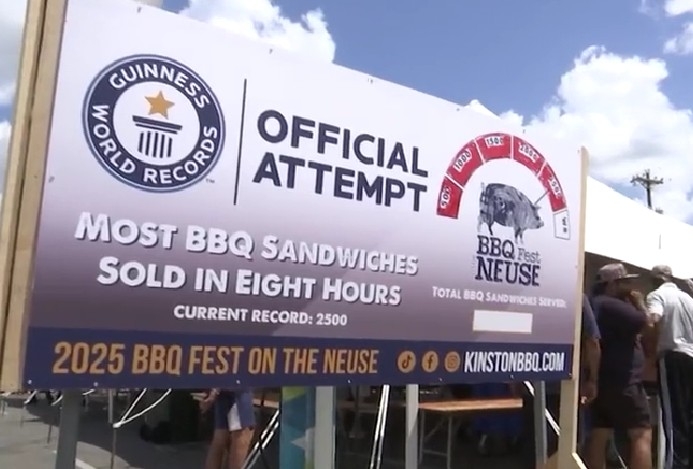 Kinston breaks Guinness World Record of most barbecue sandwiches sold in eight hours
