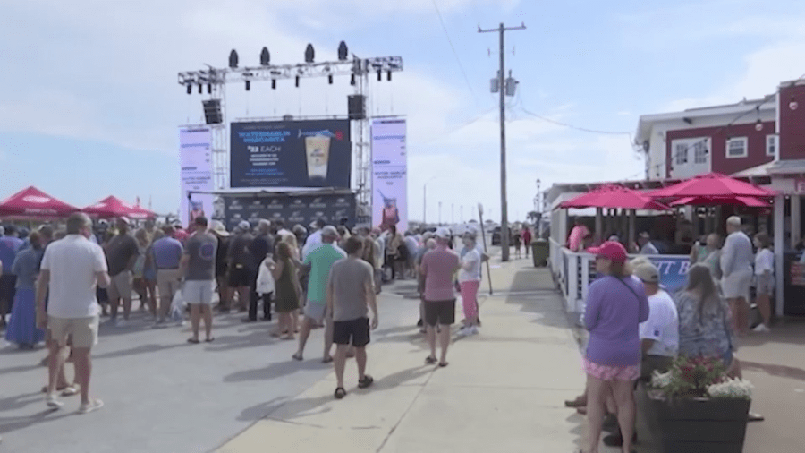 Crowds of people from all over fill Big Rock Landing
