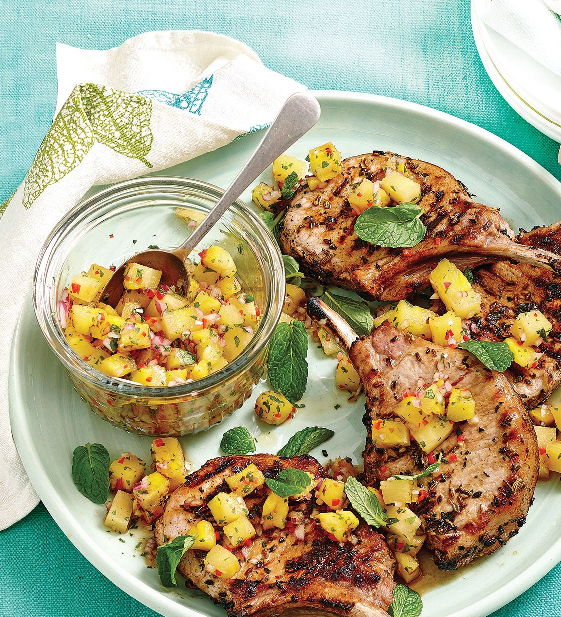 Quick & Easy Grilled Pork Chops with Pineapple Relish Recipe is a Taste of the Tropics