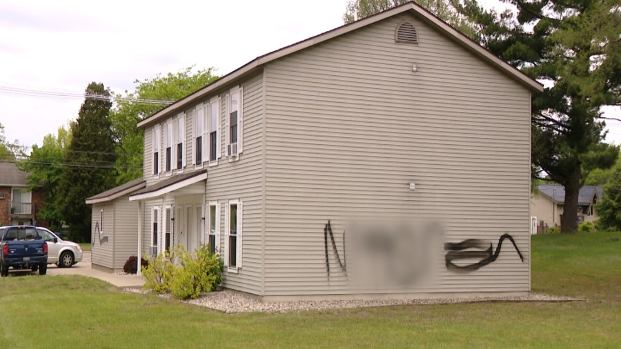 Racist slur spray painted on apartment building near Holland