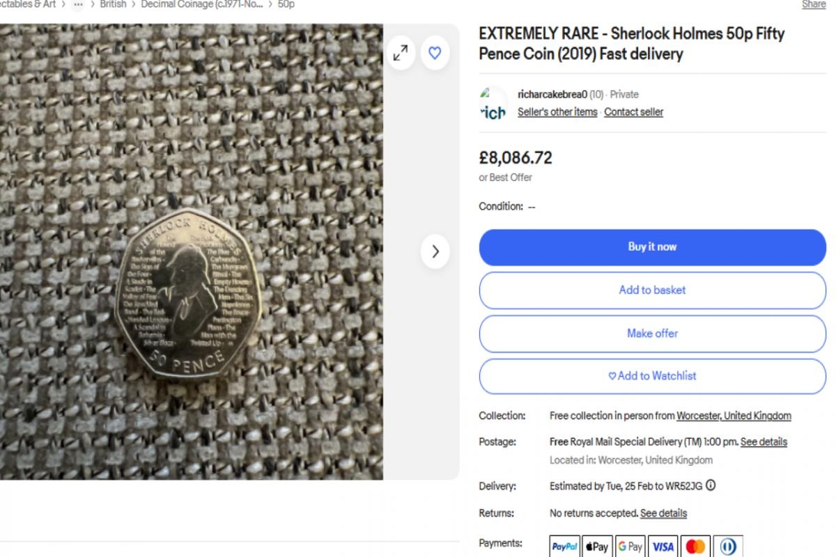 'Extremely rare' Sherlock Holmes coin being sold for over £8,000