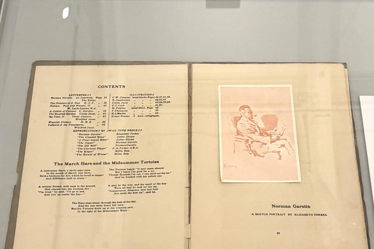 Copy of 1909 art journal on view at city exhibition