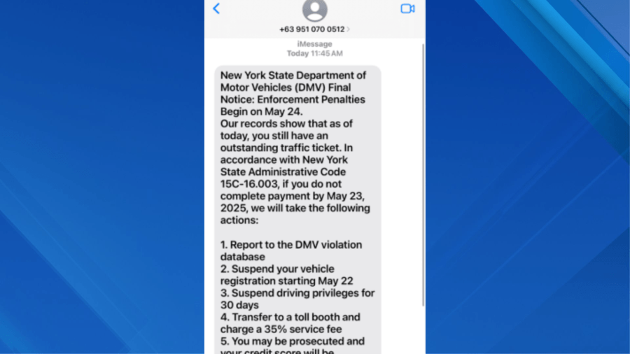 DMV warns against new wave of scam texts hitting New Yorkers