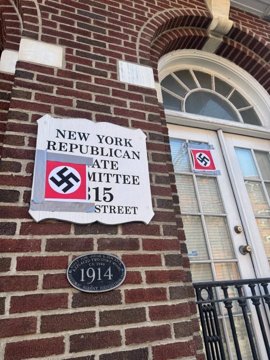 Albany Republican Headquarters vandalised with swastikas