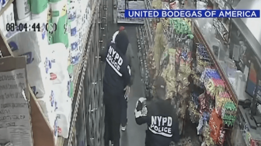 Men zip-tied by suspects wearing NYPD clothing in bodega robbery: sources