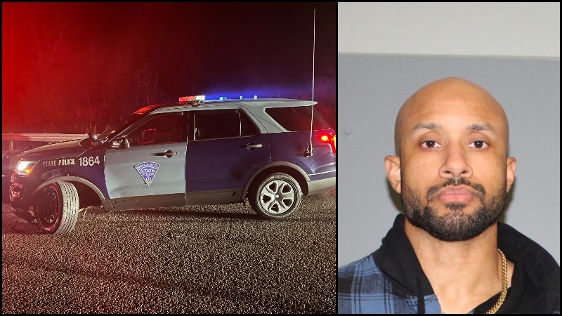 Mass. State Trooper's cruiser struck by alleged drunk driver
