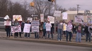 Political group gathers in Uniontown for protest
