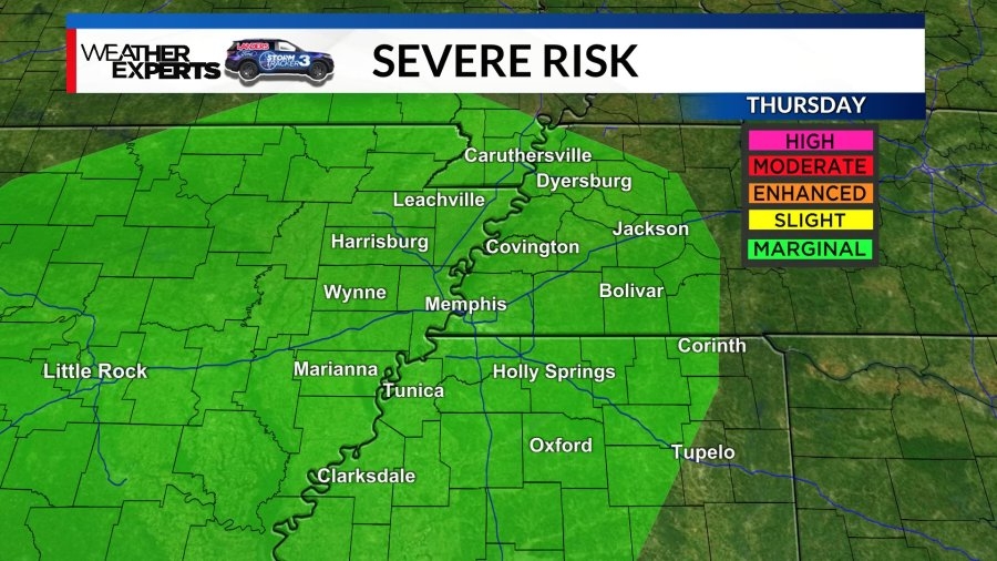 One or Two Stronger Storms Possible Late Thursday