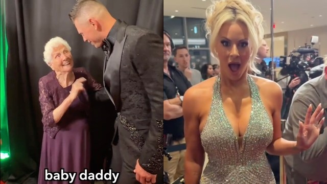 Granny Flirts With WWE Superstars On The Red Carpet