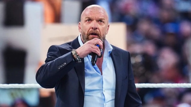 Triple H Does His Water Spit Pose At The White House