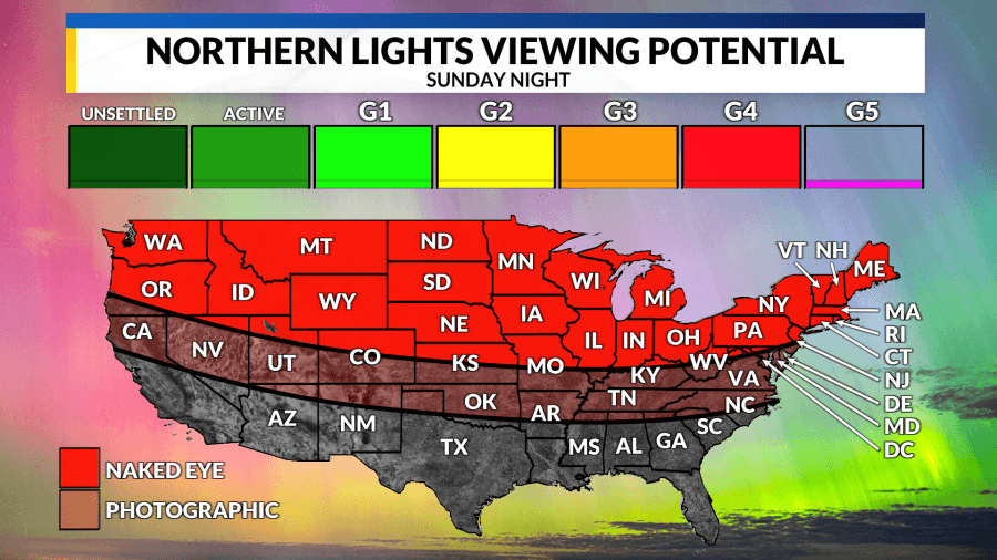 AURORA ALERT: Northern Lights could be possible Sunday night